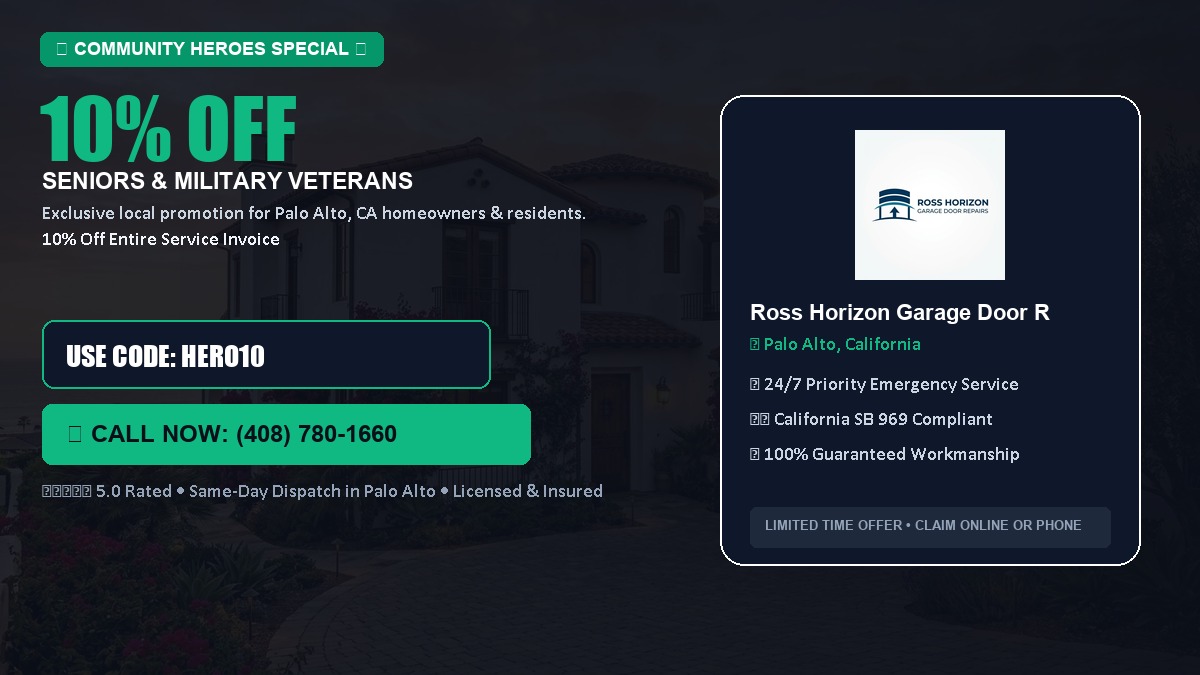 10% OFF Senior Citizens (65+) & Military / Veteran Community Discount in Palo Alto, CA